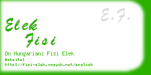 elek fisi business card